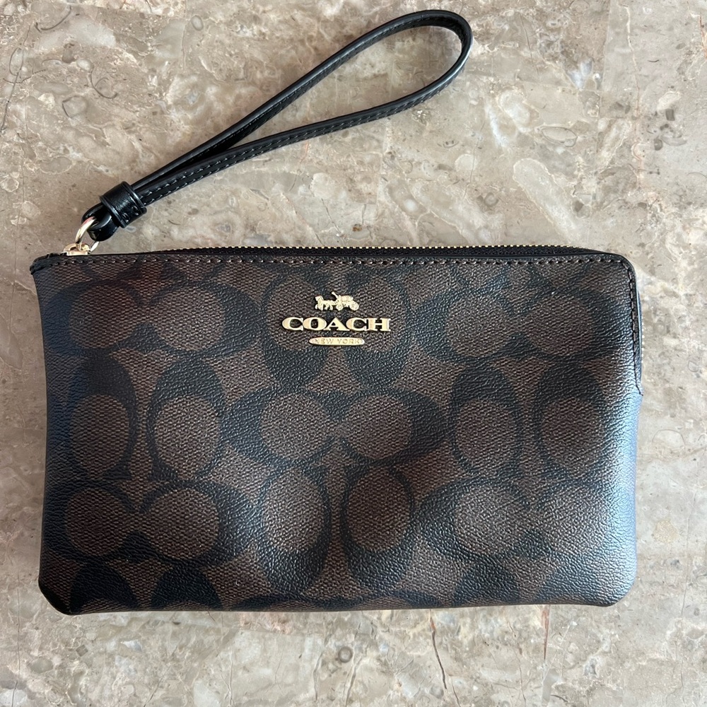 Coach Brown Wristlet